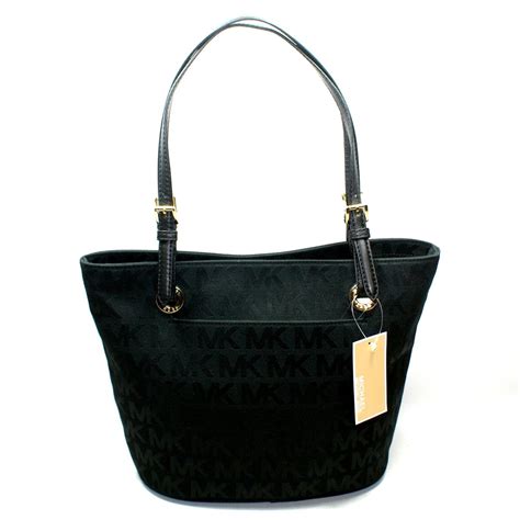 michael kors black fabric tote